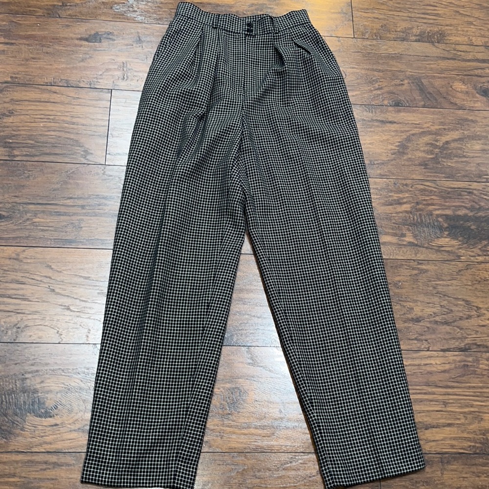 Rena Rowan for Saville size 8 black & checked lined dress pants EUC!